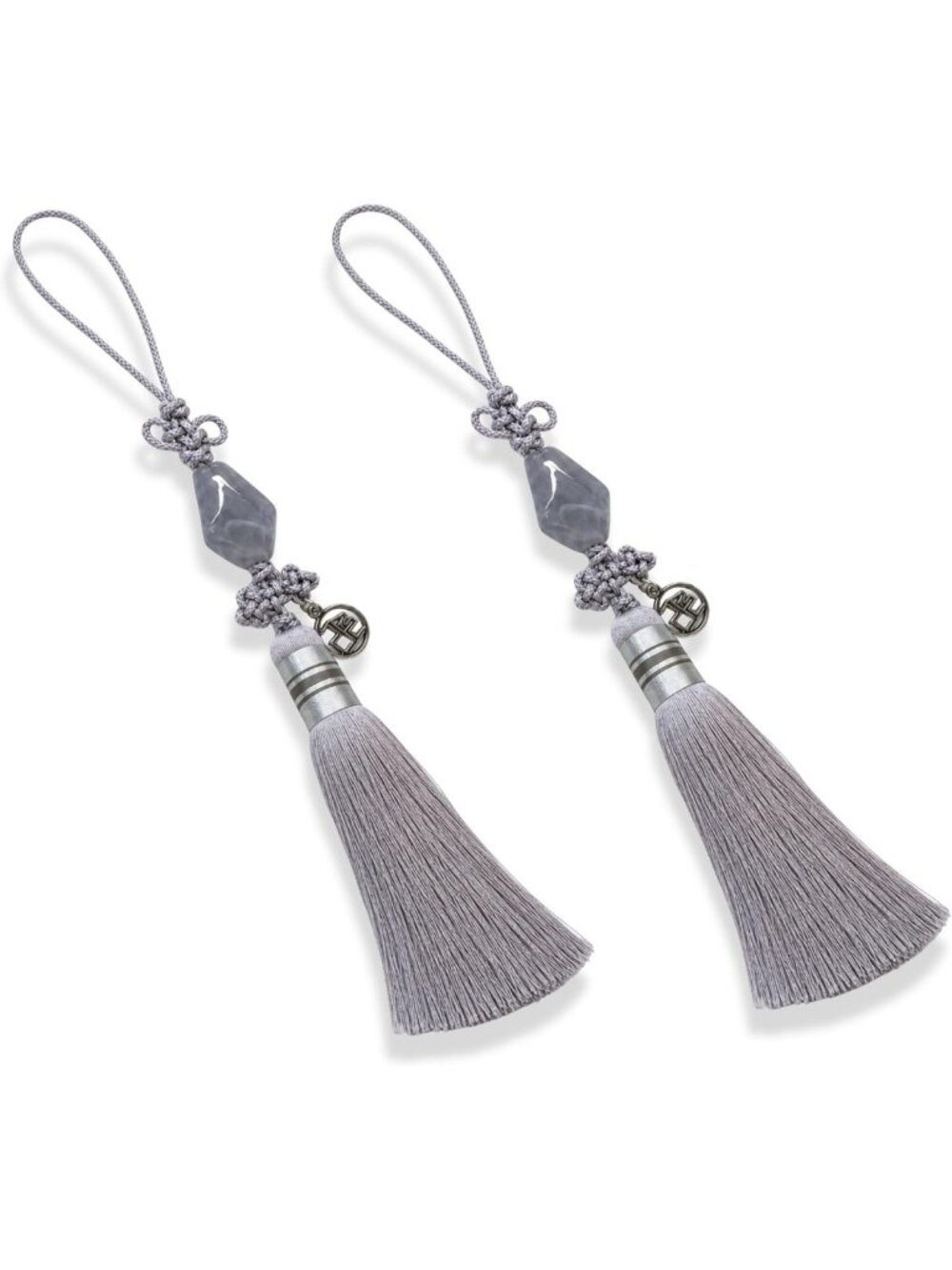Korean Norigae Tassel Charm | Hanbok Bag Charm & Keychain in Grey